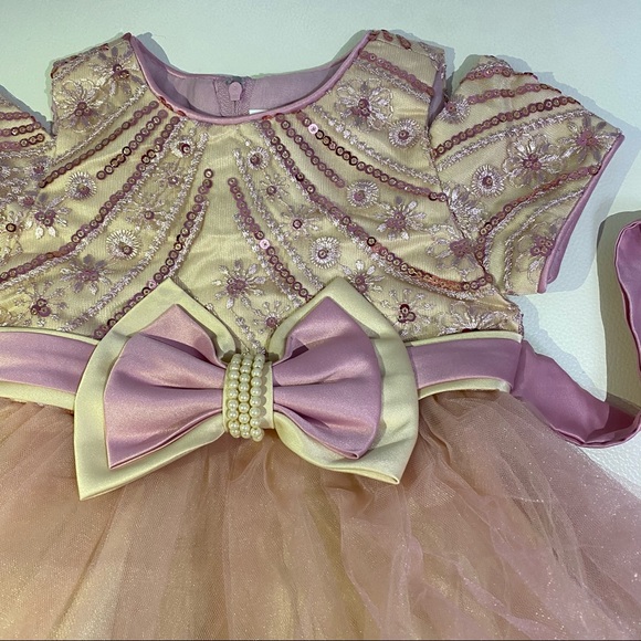 Princess embroidered sparkly pearls bow dress - Picture 4 of 6